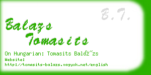 balazs tomasits business card